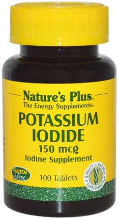 Potassium Iodide, 150 mcg, 100 Tablets by Natures Plus, 補充劑，礦物質，碘，碘化鉀 HK 香港