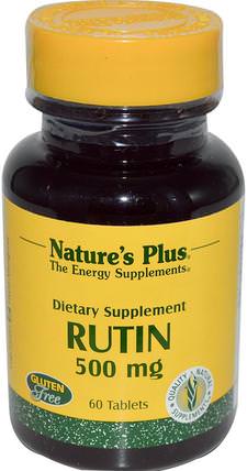 Rutin, 500 mg, 60 Tablets by Natures Plus, 補充劑，抗氧化劑，蘆丁，維生素，維生素c HK 香港