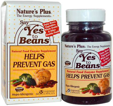 Say Yes to Beans, 60 Veggie Caps by Natures Plus, 補充劑，消化酶 HK 香港