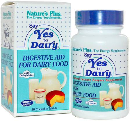 Say Yes to Dairy, 50 Chewable Tablets by Natures Plus, 補充劑，酶，乳糖酶 HK 香港