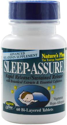Sleep Assure, 60 Bi-Layered Tablets by Natures Plus, 補充，睡覺 HK 香港