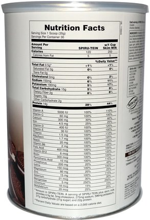 Spiru-Tein, High Protein Energy Meal, Cookies & Cream, 2.3 lbs (1050 g) by Natures Plus, 補充劑，蛋白質 HK 香港