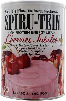 Spiru-Tein, High Protein Energy Meal, Powder, Cherries Jubilee, 2.1 lbs (960 g) by Natures Plus, 補充劑，蛋白質 HK 香港