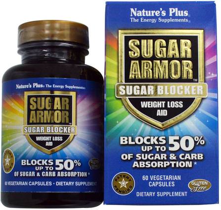 Sugar Armor, Sugar Blocker, Weight Loss Aid, 60 Veggie Caps by Natures Plus, 健康，飲食 HK 香港