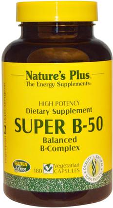 Super B-50, 180 Veggie Caps by Natures Plus, 維生素，維生素b複合物，維生素b複合物50 HK 香港