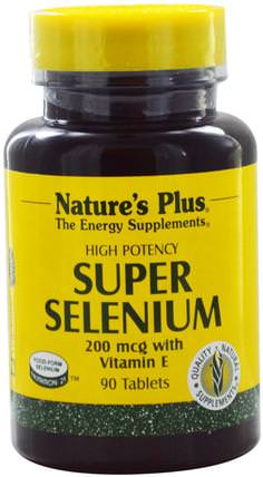 Super Selenium, 200 mcg, 90 Tablets by Natures Plus, 補充劑，抗氧化劑，硒 HK 香港