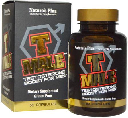 T Male, Testosterone Boost For Men, 60 Capsules by Natures Plus, 健康，男人，睾丸激素 HK 香港
