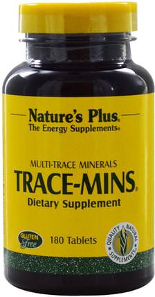 Trace-Mins, 180 Tablets by Natures Plus, 補品，礦物質，多種礦物質 HK 香港