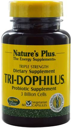 Tri-Dophilus, Probiotic Supplement, 60 Veggie Caps by Natures Plus, 補充劑，益生菌 HK 香港
