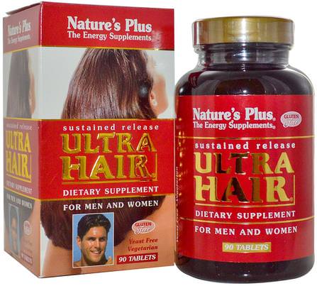 Ultra Hair, For Men and Women, 90 Tablets by Natures Plus, 健康，男人，女人 HK 香港