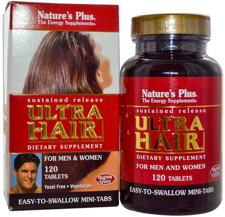 Ultra Hair, Sustained Release, For Men & Women, 120 Tablets by Natures Plus, 健康，男人，女人 HK 香港