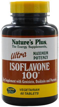 Ultra Isoflavone 100, 60 Veggie Tabs by Natures Plus, 補充劑，抗氧化劑，豆製品，大豆異黃酮 HK 香港