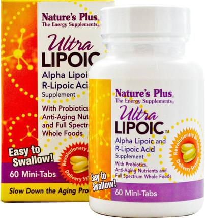 Ultra Lipoic, 60 Mini Tabs by Natures Plus, 補充劑，抗氧化劑，α硫辛酸 HK 香港