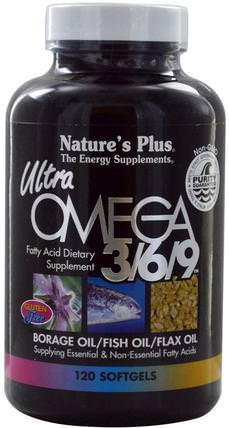 Ultra Omega 3/6/9, 120 Softgels by Natures Plus, 補充劑，efa歐米茄3 6 9（epa dha），歐米茄369粒/標籤 HK 香港