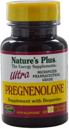 Ultra Pregnenolone, 60 Veggie Caps by Natures Plus, 補充劑，孕烯醇酮50毫克 HK 香港