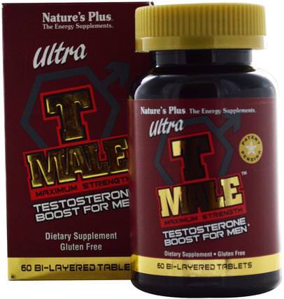 Ultra T-Male, Testosterone Boost for Men, Maximum Strength, 60 Bi-Layered Tablets by Natures Plus, 健康，男人，睾丸激素 HK 香港