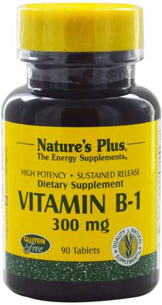 Vitamin B-1, 300 mg, 90 Tablets by Natures Plus, 維生素，維生素b，維生素b1 - 硫胺素 HK 香港