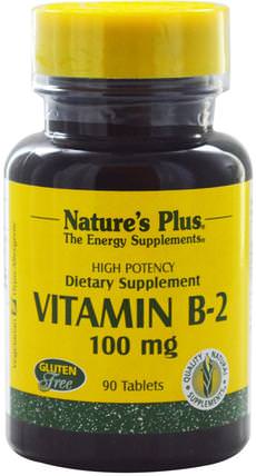 Vitamin B-2, 100 mg, 90 Tablets by Natures Plus, 維生素，維生素b，維生素b2 - 核黃素 HK 香港