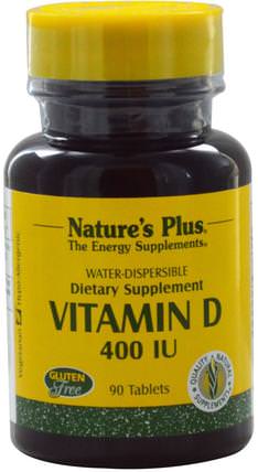 Vitamin D, 400 IU, 90 Tablets by Natures Plus, 維生素，維生素d3，維生素d 2（麥角鈣化醇） HK 香港