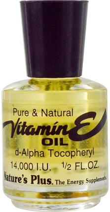 Vitamin E Oil, 14.000 IU, 1/2 fl oz by Natures Plus, 健康，皮膚，維生素E油霜 HK 香港