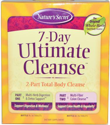 7-Day Ultimate Cleanse, 2-Part Total-Body Cleanse by Natures Secret, 健康，排毒 HK 香港