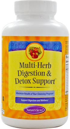 Multi-Herb Digestion & Detox Support, 275 Tablets by Natures Secret, 補充劑，多種草藥 HK 香港