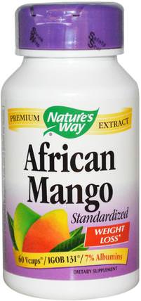 African Mango, Standardized, 60 Veggie Caps by Natures Way, 補充劑，減肥，飲食，irvingia gabonensis（非洲芒果） HK 香港