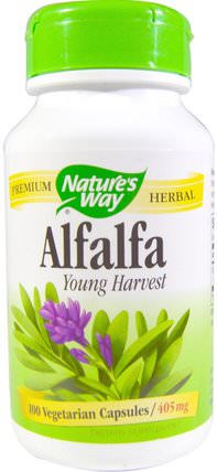 Alfalfa Young Harvest, 405 mg, 100 Veggie Caps by Natures Way, 補品，草藥 HK 香港