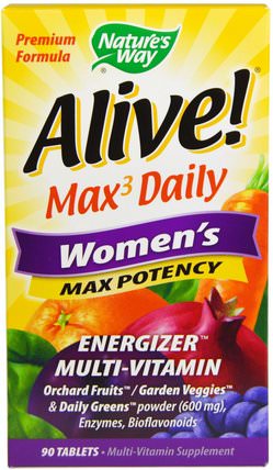 Alive, Womens Max Potency, 90 Tablets by Natures Way, 維生素，女性多種維生素 HK 香港