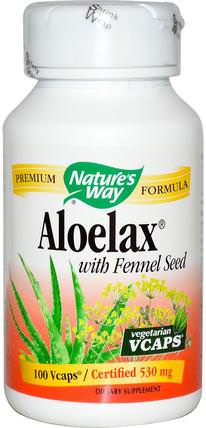 Aloelax with Fennel Seed, 530 mg, 100 Veggie Caps by Natures Way, 補充劑，蘆薈 HK 香港