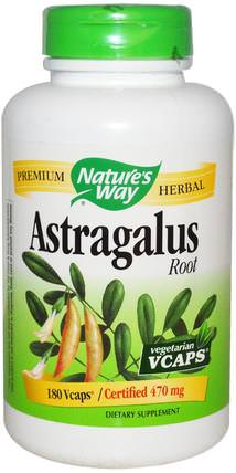 Astragalus Root, 470 mg, 180 Veggie Caps by Natures Way, 補充劑，健康，感冒和流感病毒 HK 香港