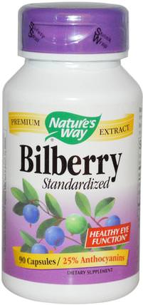 Bilberry, Standardized, 90 Capsules by Natures Way, 補充劑，健康，眼部護理，視力保健 HK 香港
