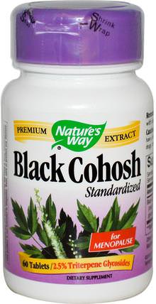 Black Cohosh, Standardized, 60 Tablets by Natures Way, 補品，健康，黑升麻 HK 香港