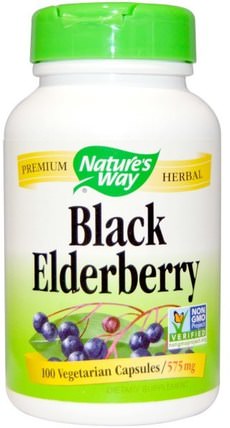Black Elderberry, 575 mg, 100 Veggie Caps by Natures Way, 補充劑，健康，感冒和流感病毒 HK 香港