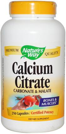 Calcium Citrate, 250 Capsules by Natures Way, 補品，礦物質，鈣 HK 香港