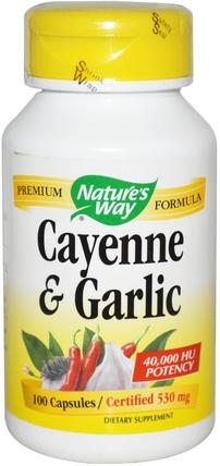 Cayenne & Garlic, 530 mg, 100 Capsules by Natures Way, 補充劑，抗生素 HK 香港