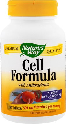 Cell Formula with Anitoxidants, 100 Tablets by Natures Way, 補充劑，抗氧化劑，維生素 HK 香港