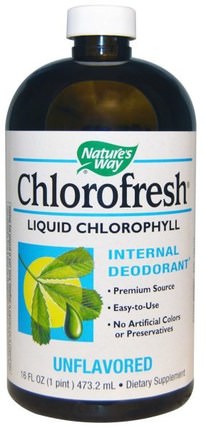 Chlorofresh, Liquid Chlorophyll, Unflavored, 16 fl oz (473.2 ml) by Natures Way, 補充劑，葉綠素 HK 香港