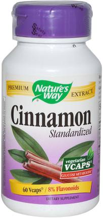 Cinnamon, Standardized, 60 Veggie Caps by Natures Way, 草藥，肉桂提取物 HK 香港