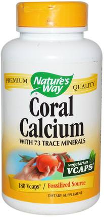 Coral Calcium, 180 Veggie Caps by Natures Way, 補品，礦物質，鈣 HK 香港