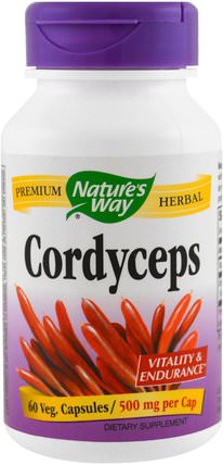 Cordyceps, 500 mg, 60 Veggie Caps by Natures Way, 補充劑，藥用蘑菇 HK 香港