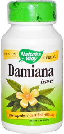 Damiana, Leaves, 400 mg, 100 Capsules by Natures Way, 補品，草藥 HK 香港