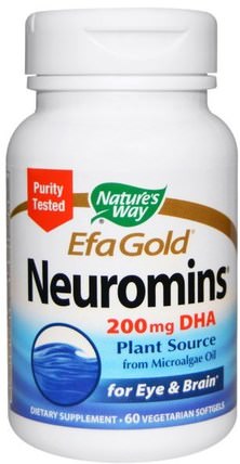 EFA Gold, Neuromins, DHA, 60 Veggie Softgels by Natures Way, 補充劑，efa omega 3 6 9（epa dha），dha，epa HK 香港