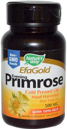 EfaGold, Evening Primrose, 500 mg, 100 Softgels by Natures Way, 補充劑，efa omega 3 6 9（epa dha），dha，epa HK 香港