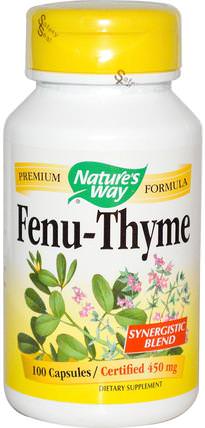 Fenu-Thyme, 450 mg, 100 Capsules by Natures Way, 草藥，小米草 HK 香港