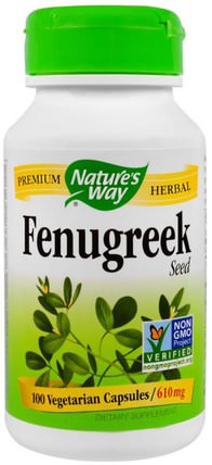 Fenugreek Seed, 610 mg, 100 Veggie Caps by Natures Way, 補品，健康，胡蘆巴 HK 香港
