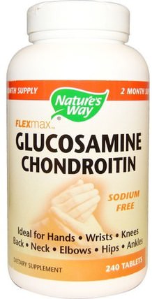 FlexMax, Glucosamine Chondroitin, Sodium Free, 240 Tablets by Natures Way, 補充劑，氨基葡萄糖 HK 香港