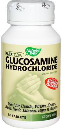 FlexMax, Glucosamine Hydrochloride with Stomach Guard, 80 Tablets by Natures Way, 補充劑，氨基葡萄糖 HK 香港