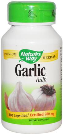 Garlic Bulb, 580 mg, 100 Capsules by Natures Way, 補充劑，抗氧化劑 HK 香港