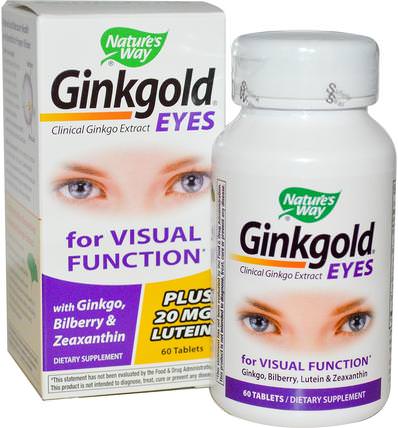 Ginkgold Eyes, 60 Tablets by Natures Way, 補品，草藥 HK 香港